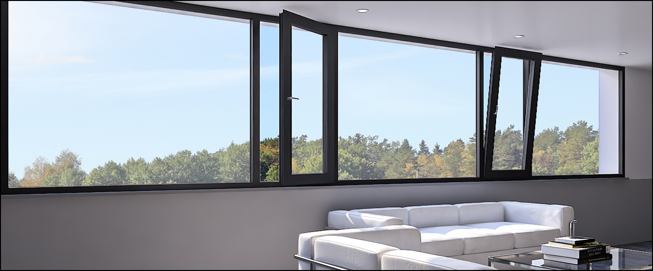 Aluminum casement windows